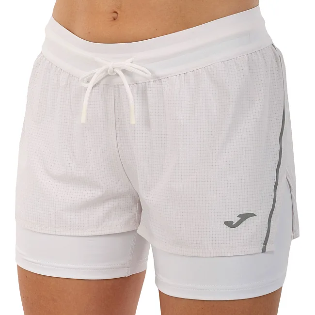 Спортивные шорты двойные 2 в 1 женские JOMA R-NIGHT 901830-200 (Белый)