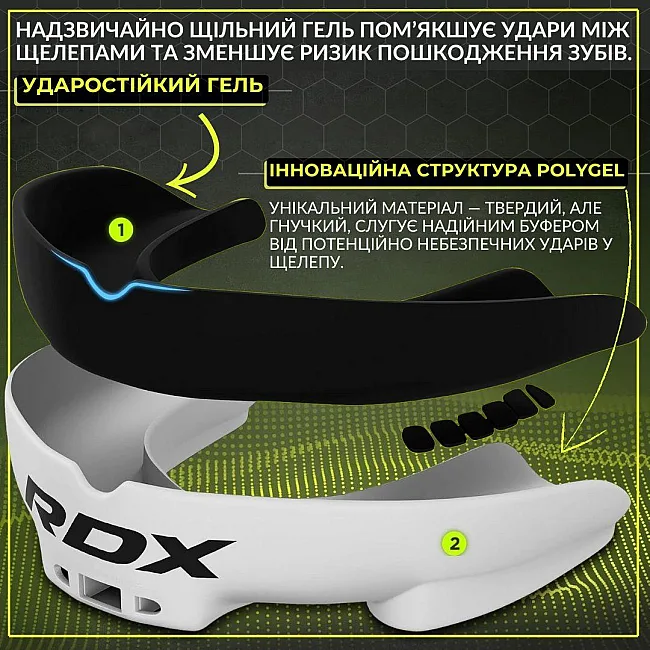 Капа для боксу RDX 3w доросла (вік 12+) White/Black