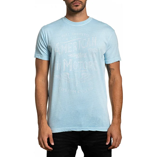 Футболка AFFLICTION Full Throttle Sky Blue Pigment Dye