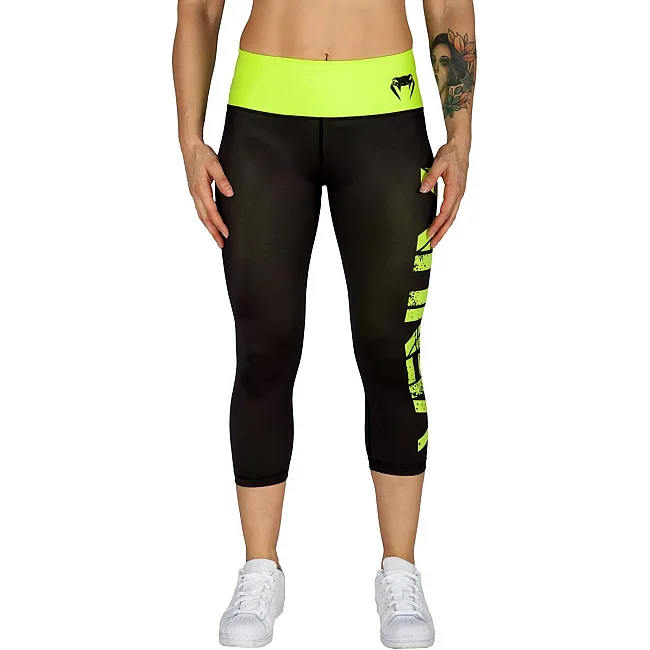 Женские капри Venum Power Leggings Crops Black Yellow