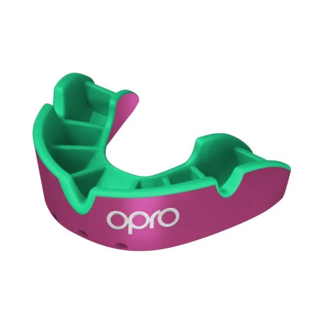 Капа для бокса OPRO Self-Fit GEN5 Silver Pink Green