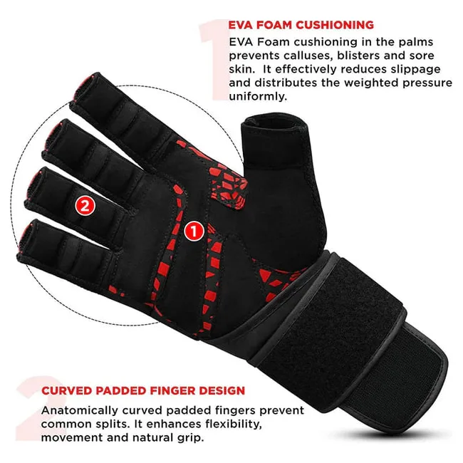 Перчатки для спортзала RDX Gym Glove Micro Red Black