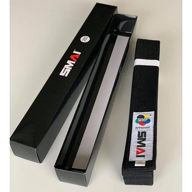 Пояс для кимоно Smai Delux Version с лицензией WKF (черный) SM B002UWKF