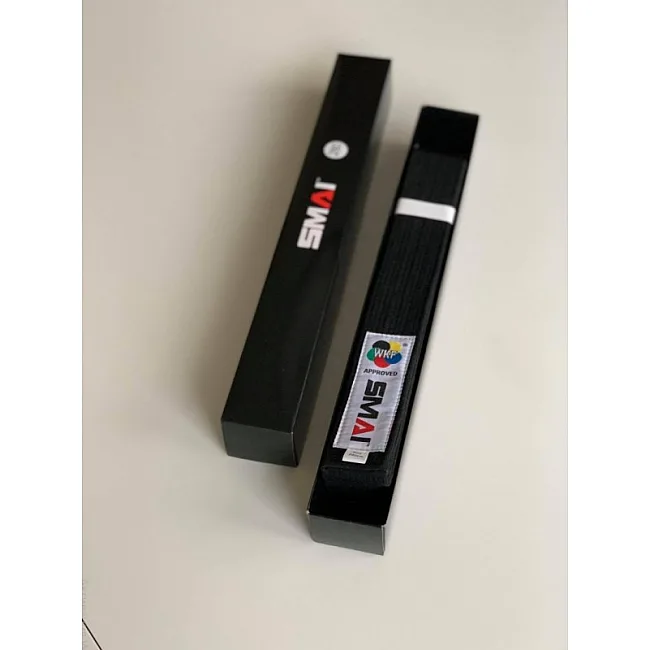 Пояс для кимоно Smai Delux Version с лицензией WKF (черный) SM B002UWKF