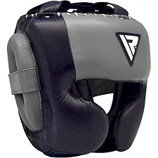 Шлем для бокса RDX Leather Pro Blue M