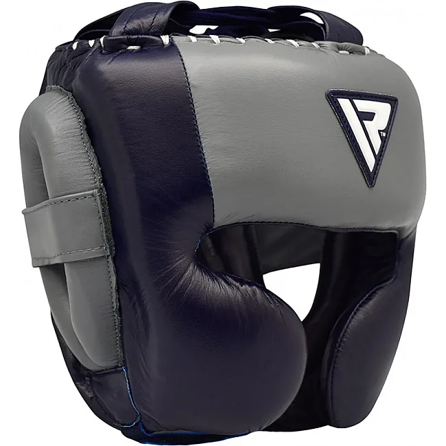 Шлем для бокса RDX Leather Pro Blue M