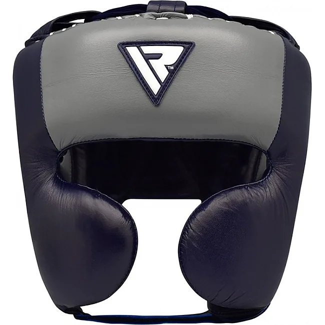 Шлем для бокса RDX Leather Pro Blue M