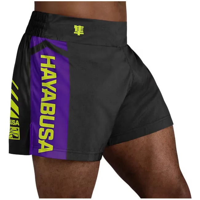 Шорти для кікбоксингу HAYABUSA Icon Kickboxing Black Neon