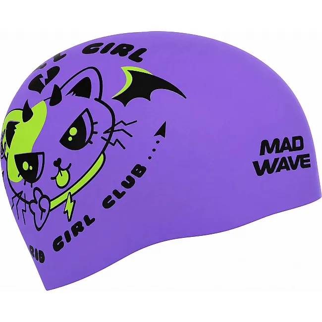 Двухсторонняя шапочка для плавания силиконовая для взрослых MADWAVE Cuties reversible M055432 (Фиолетовый-салатовый)