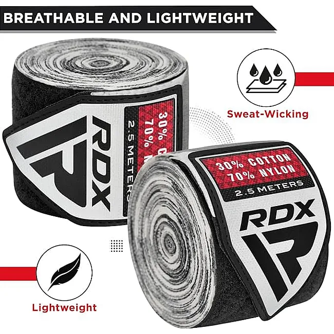 Бинты RDX HAND WRAPS 2.5 METER серый (для детей) 2,5 м