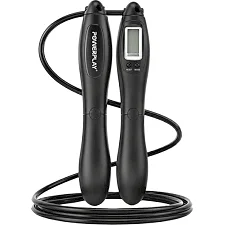 Скакалка со счетчиком PowerPlay 4216 Jump Rope Черная 2.8 см.