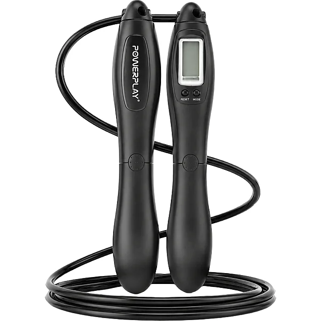 Скакалка со счетчиком PowerPlay 4216 Jump Rope Черная 2.8 см.