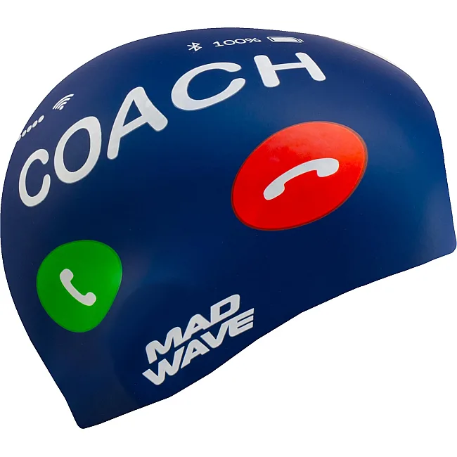 Шапочка для бассейна силиконовая для взрослых MADWAVE Coach M055464 (Темно-синий)