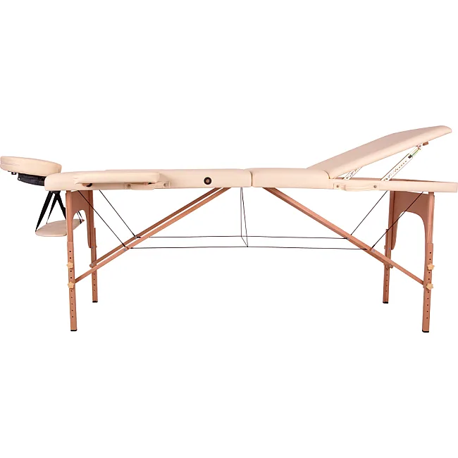 Масажний стіл inSPORTline Japane 3-Piece Wooden - кремово-жовтий