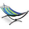 Гамак с каркасом K-Sport KSOZ017, 180 х 80 см – зелено-синий