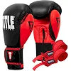 Боксерские перчатки TITLE Boxing Dynamic Strike Black/Red (бинты 4м. в комплекте)