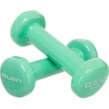 Гантели для фитнеса виниловые ZELART Beauty TA-5225-0_5 2шт 0,5кг (Мятный)