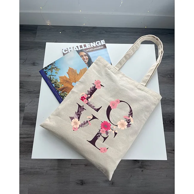 Экошопер Bookopt ВК4072 LOVE (цветы), бежевый
