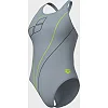 Купальник закрытый для женщин Arena TRAIL SWIMSUIT V BACK серый