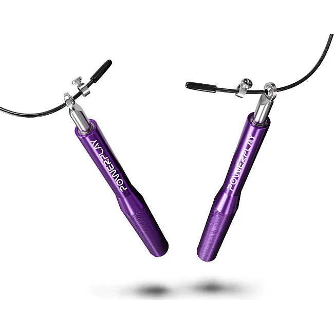 Скакалка скоростная на подшипниках алюминиевая PowerPlay 4207 Elite Jump Rope Фиолетовая (3m.)