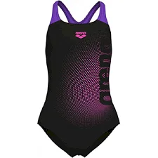 Купальник для девочек Arena DIM LIGHT SWIMSUIT SWIM PRO BA черный, фуксия, фиолетовый
