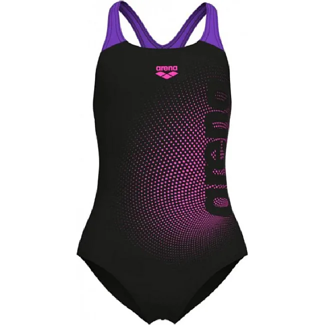 Купальник для девочек Arena DIM LIGHT SWIMSUIT SWIM PRO BA черный, фуксия, фиолетовый