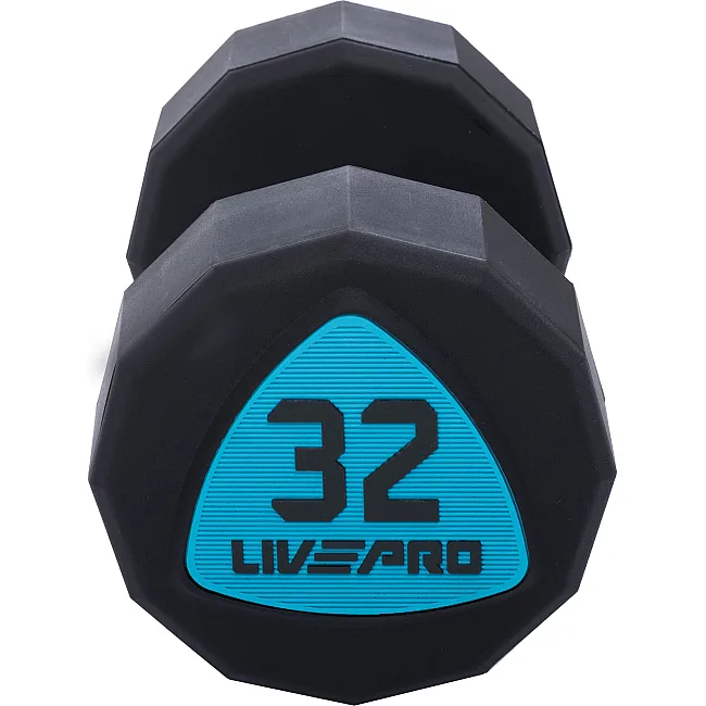 Гантелі професійні
 з поліуретановим покриттям LiveUp LP8003-32 2шт по 32кг