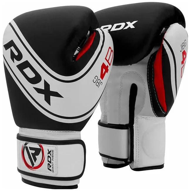 Детские боксерские перчатки RDX 4B Robo Kids White/Black 6 унций (капа в комплекте)
