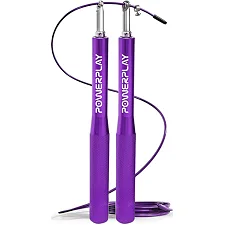 Скакалка скоростная на подшипниках алюминиевая PowerPlay 4207 Elite Jump Rope Фиолетовая (3m.)