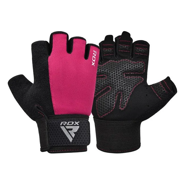 Рукавички для фітнесу RDX W1 Half Pink Plus
