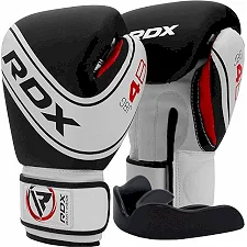 Детские боксерские перчатки RDX 4B Robo Kids White/Black 6 унций (капа в комплекте)