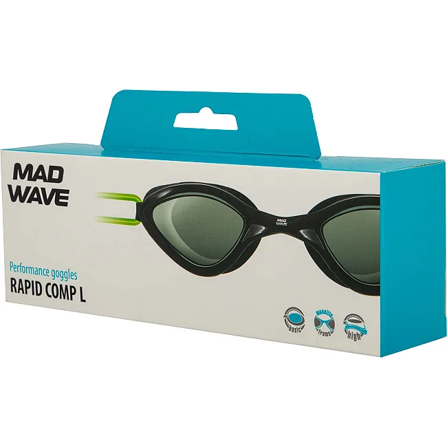 Очки для плавания взрослые MADWAVE
 RAPID COMP L M048101 (Черный)