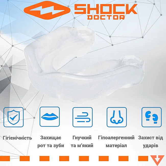Капа для бокса Shock Doctor Gel Max взрослая (возраст 11+) Clear (art. 6190-TC-AD)