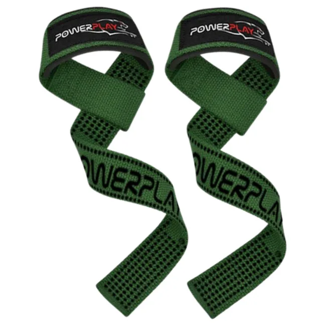 Лямки для тяги PowerPlay 7064 Lifting Gym Straps Зеленые