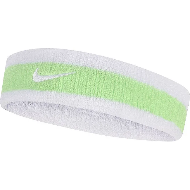 Повязка на голову Nike SWOOSH HEADBAND белый, салатовый OSFM