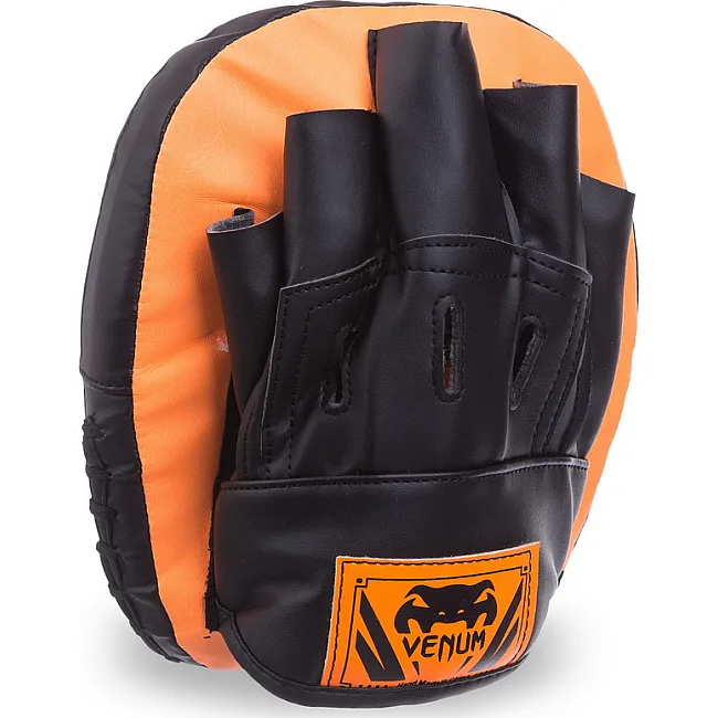 Мини-лапа боксерская изогнутая тренировочная PU VENUM
 BO-0874 19х17х4см 1штука (Оранжевый-черный)