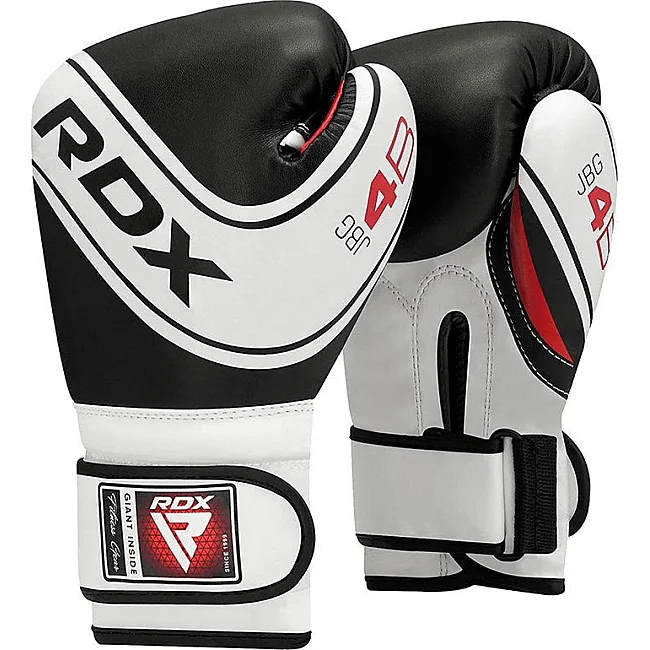Детские боксерские перчатки RDX 4B Robo Kids White/Black 6 унций (капа в комплекте)