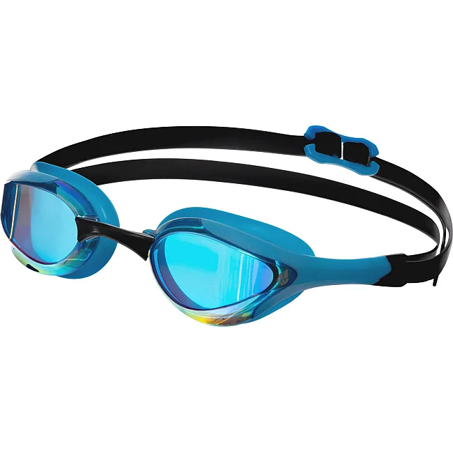 Очки для плавания взрослые радужные линзы MADWAVE
 ALIEN Rainbow M042729 (Голубой-черный)