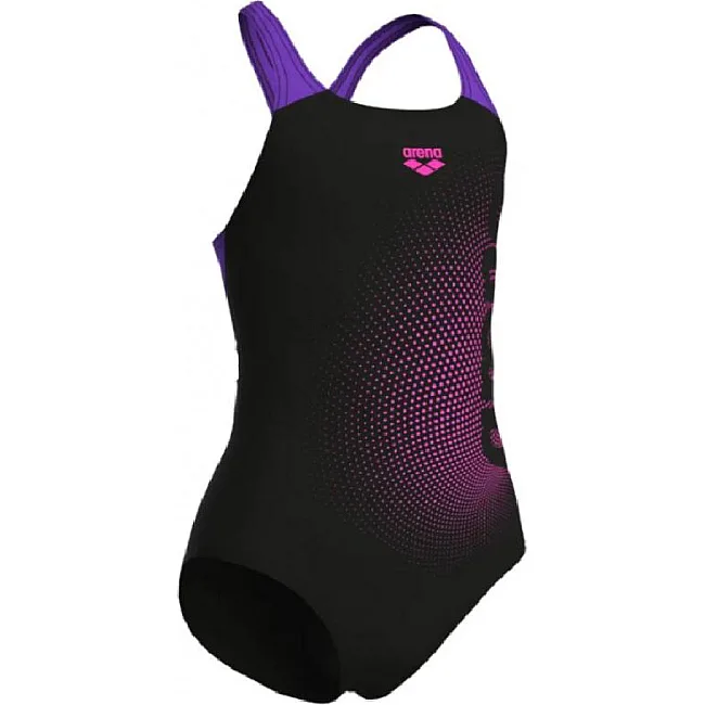 Купальник для девочек Arena DIM LIGHT SWIMSUIT SWIM PRO BA черный, фуксия, фиолетовый