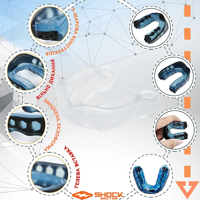 Капа для бокса Shock Doctor Gel Max взрослая (возраст 11+) Clear (art. 6190-TC-AD)