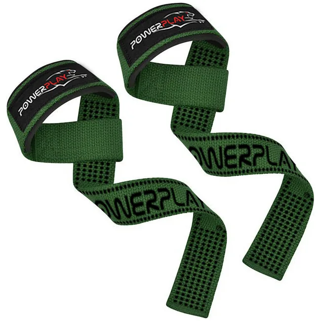 Лямки для тяги PowerPlay 7064 Lifting Gym Straps Зеленые