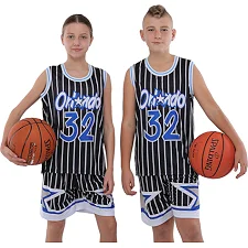 Детская баскетбольная форма NBA клуб Orlando Magic 32 BA-9827 (Черный-белый)