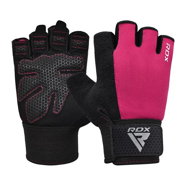 Рукавички для фітнесу RDX W1 Half Pink Plus