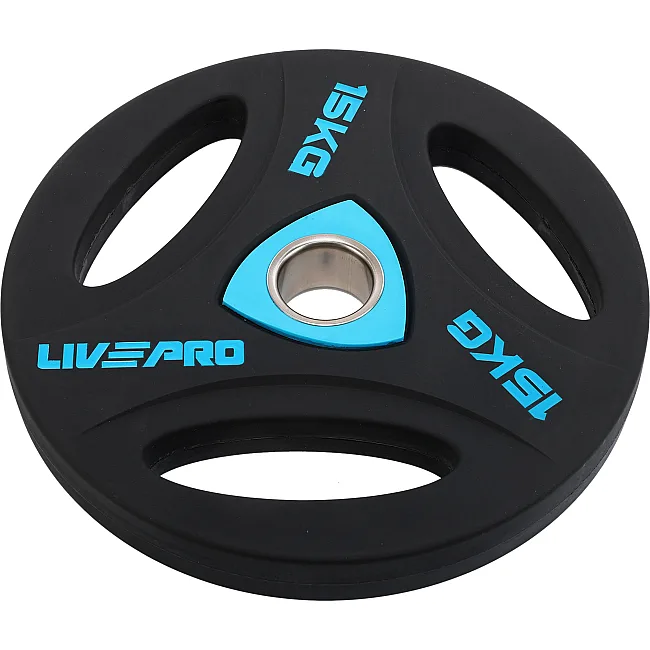 Блин для штанги полиуретановый
 LiveUp LP8020-15 ø51мм 15кг