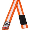 Детский пояс для кимоно БЖЖ Peresvit Orange White Stripe