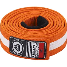 Детский пояс для кимоно БЖЖ Peresvit Orange White Stripe