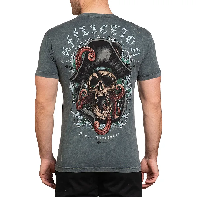 Футболка мужская AFFLICTION Sunken Wreck Gun Metal