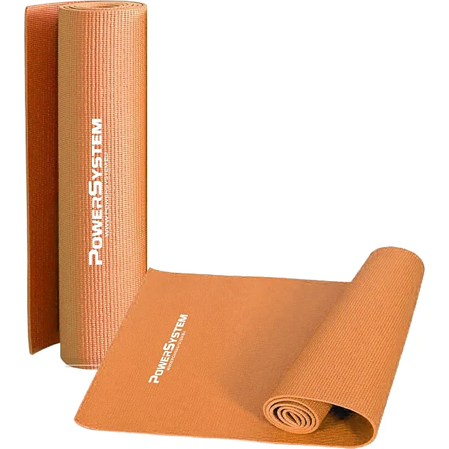 Коврик для фитнеса и йоги POWER SYSTEM PS-4014 PVC Orange (173x61x0.6)