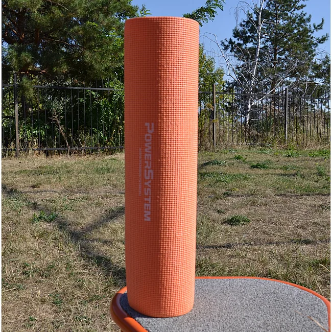 Коврик для фитнеса и йоги POWER SYSTEM PS-4014 PVC Orange (173x61x0.6)