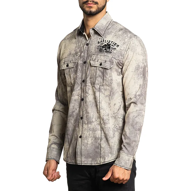 Рубашка AFFLICTION Scorn Woven Khaki